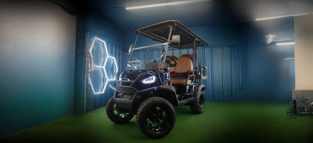 Midnight Blue EDGE EV Glyde 4 Street Legal LSV golf cart &ndash; Family Golf Carts Dallas