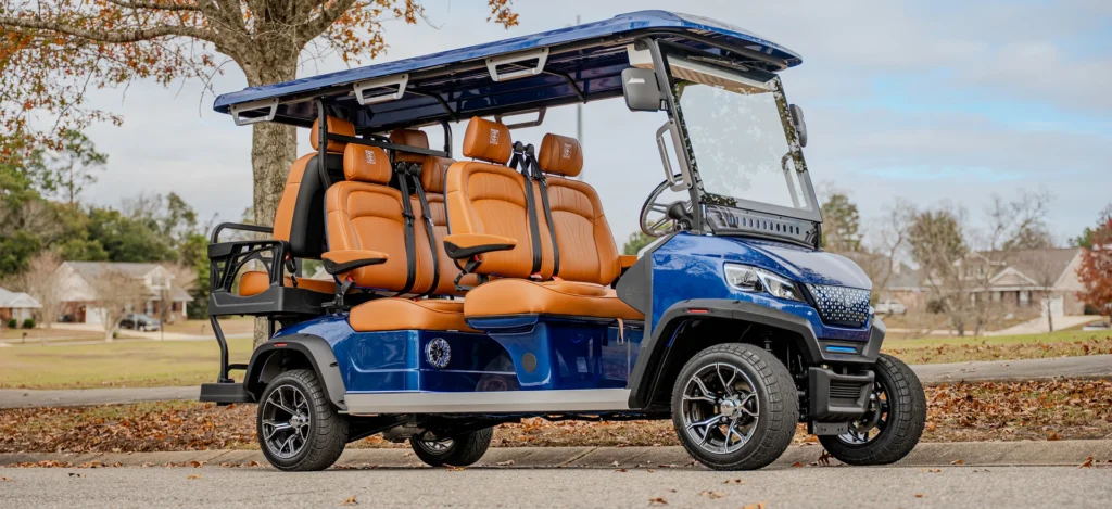 Blue Conquest S 6 Street Legal LSV golf cart &ndash; Family Golf Carts Dallas