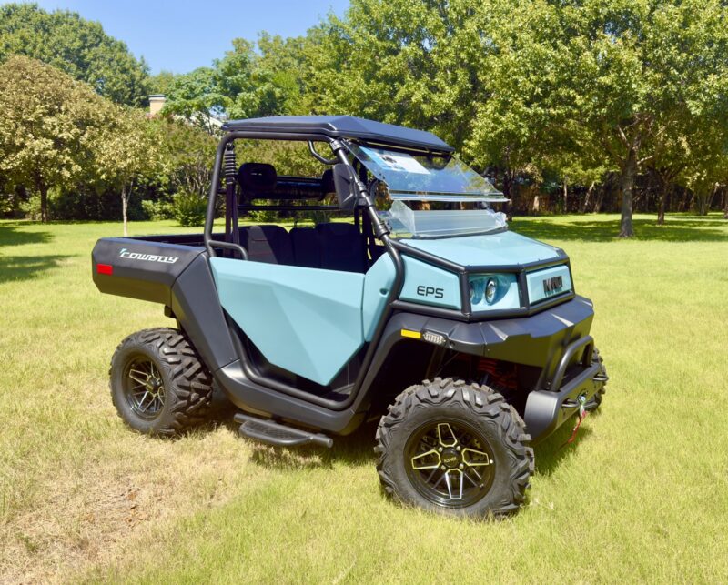 Kandi Cowboy E10K electric UTV in Cavalry Blue at our Dallas showroom
