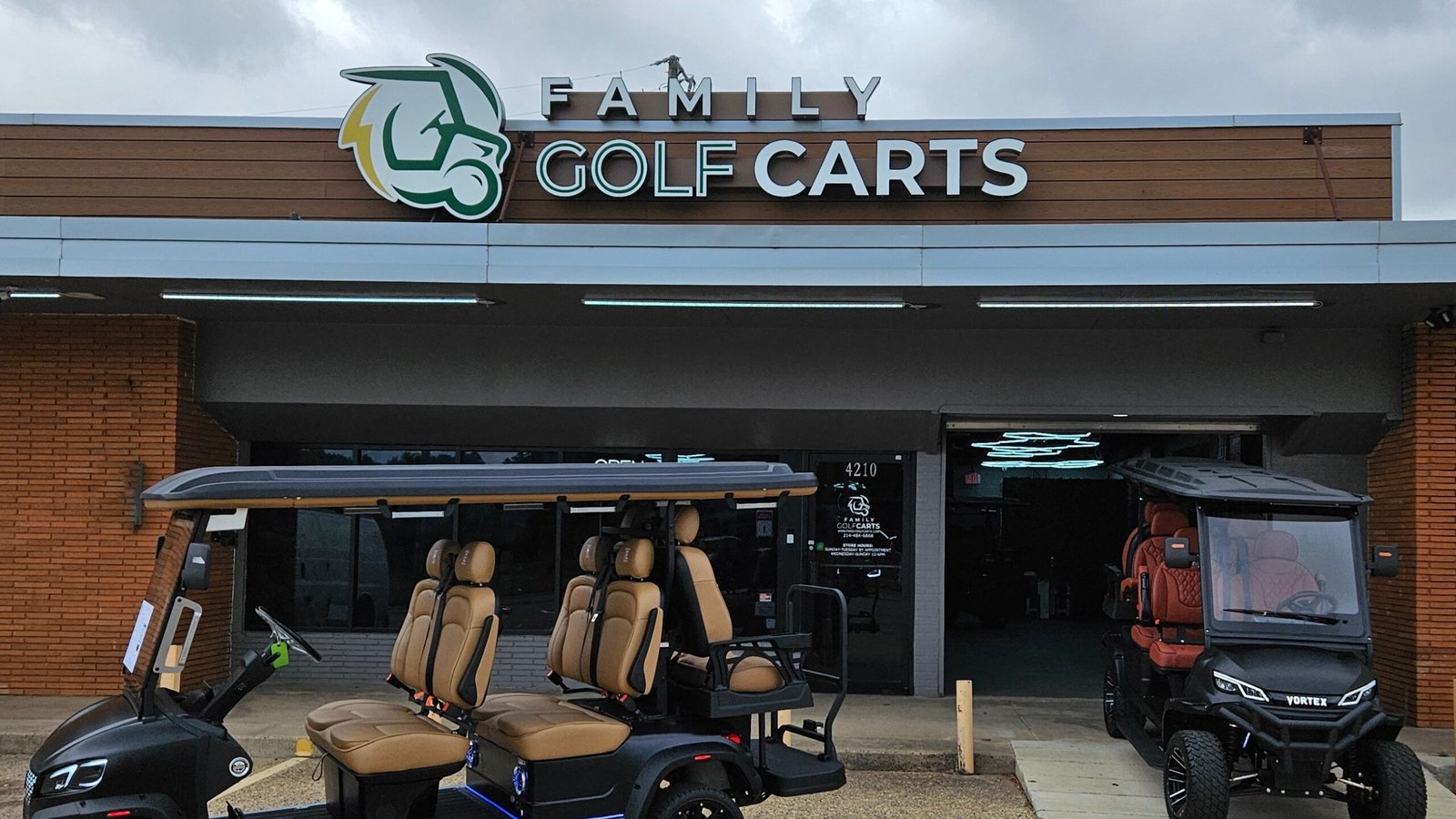 Family Golf Carts storefront at 4210 West Lovers Lane in Dallas near Park Cities