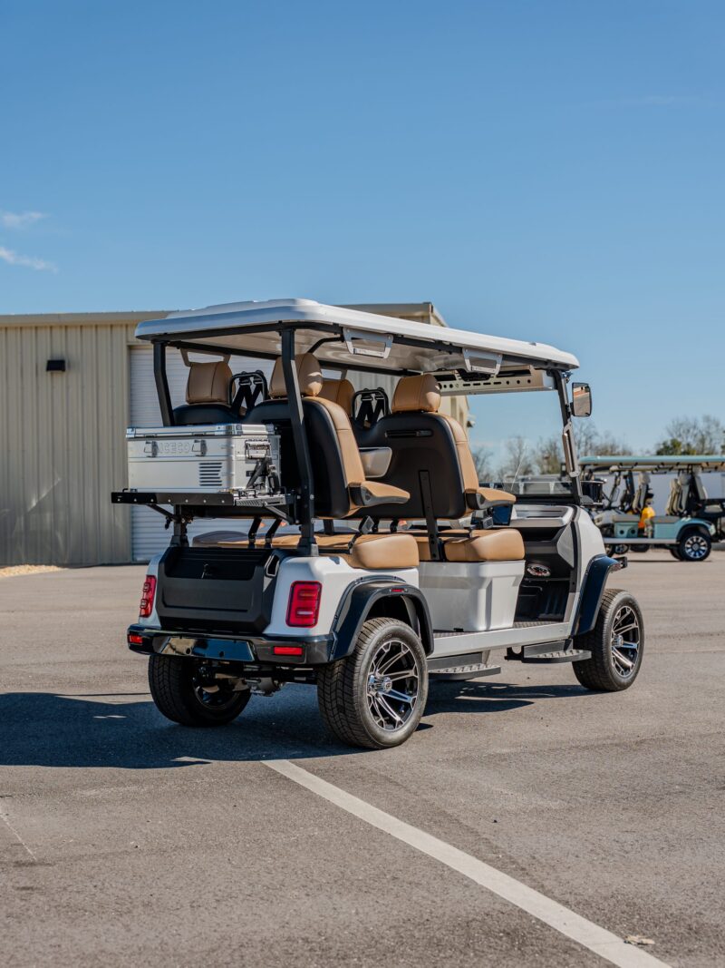 Conquest S40F forward-facing golf cart, rear view