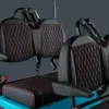 Kandi Kruiser 4Pro Forward quilted seats with red stitching