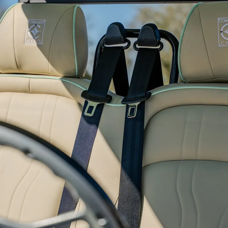 Conquest S20G leather seats and seatbelts