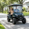 Couple driving a Kandi Kruiser 4Pro on a neighborhood street