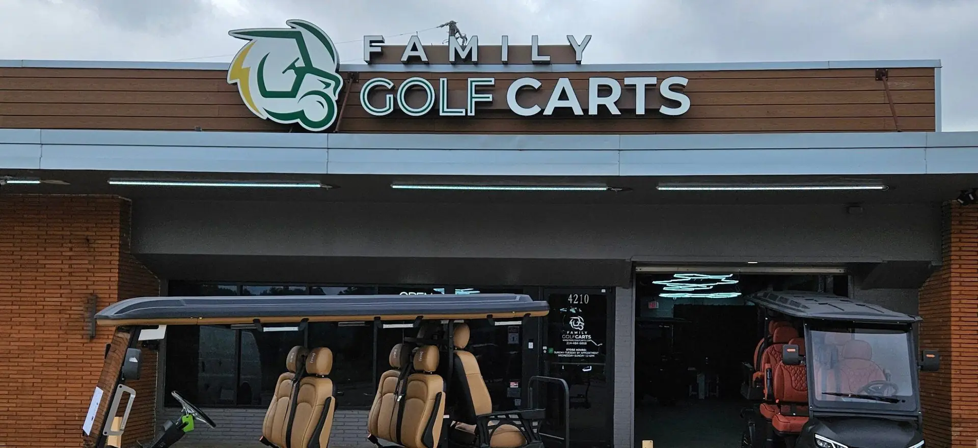 Family Golf Carts storefront on W Lovers Ln in Dallas