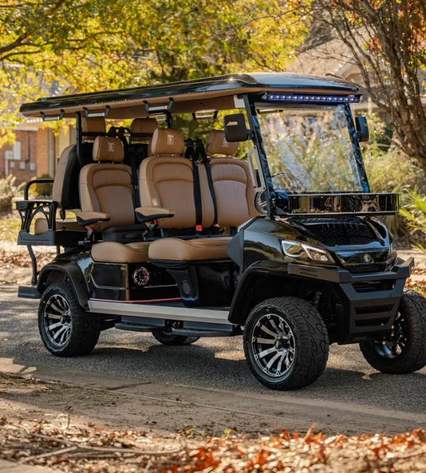 Black Conquest S golf cart detail